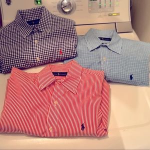 3 long Sleeve Ralph Lauren dress shirts